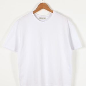 Beyaz Pamuk Oversize Basic T-Shirt