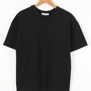 Siyah Pamuk Oversize Basic T-Shirt